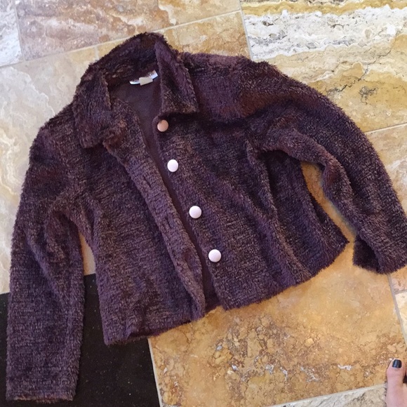 Camille & Co shimmering warm brown chenille/button - Picture 1 of 8